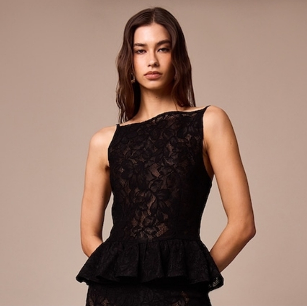 NWT Pretty LittleThing Black Lace Blouse